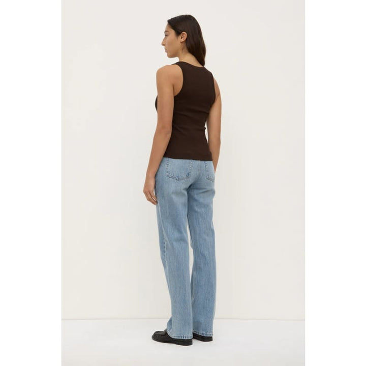 Robyn Scoop Neck Rib Tank | Ganache - Tops