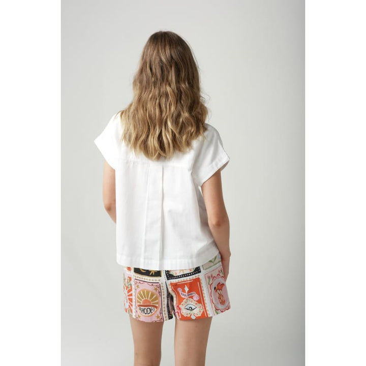 Rodeo Patch Cap Sleeve Shirt | Rodeo Print C1437 230 Tops