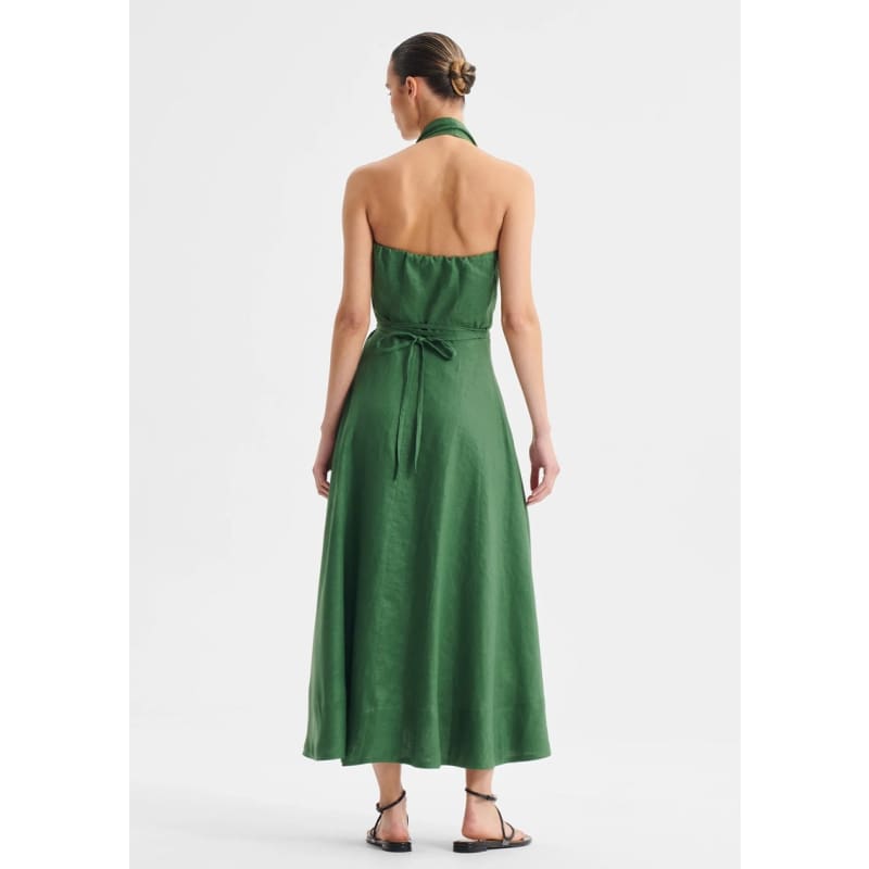 Ronnie Linen Halter Dress | Pine - Dress