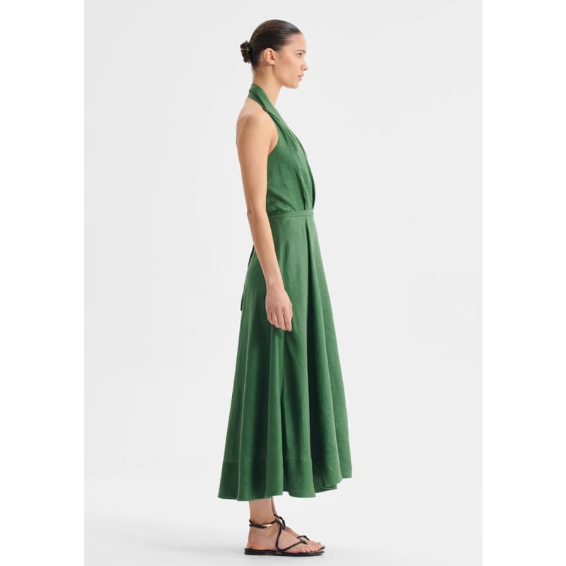 Ronnie Linen Halter Dress | Pine - Dress