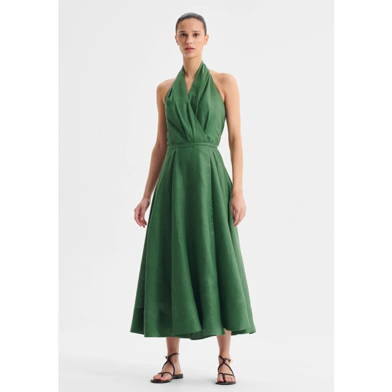 Ronnie Linen Halter Dress | Pine - Dress