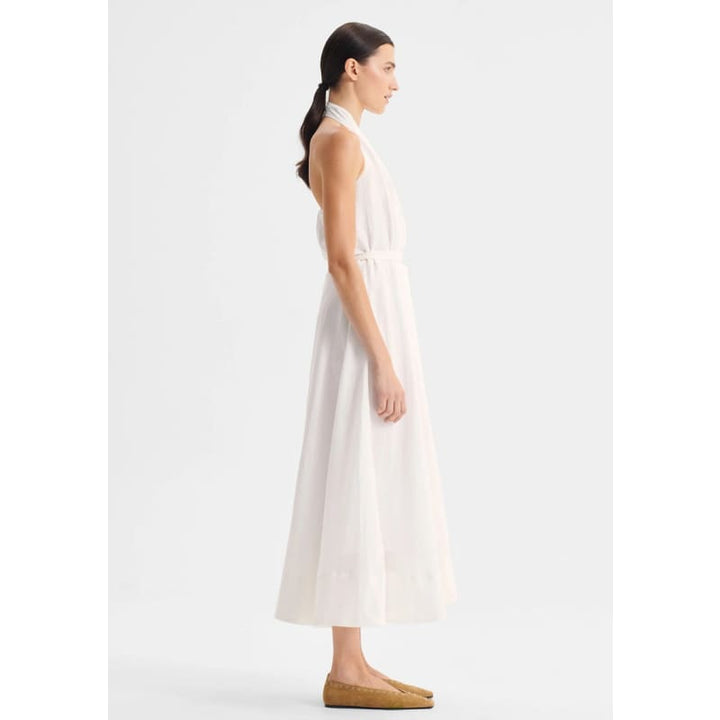 Ronnie Linen Halter Dress | White - Dress