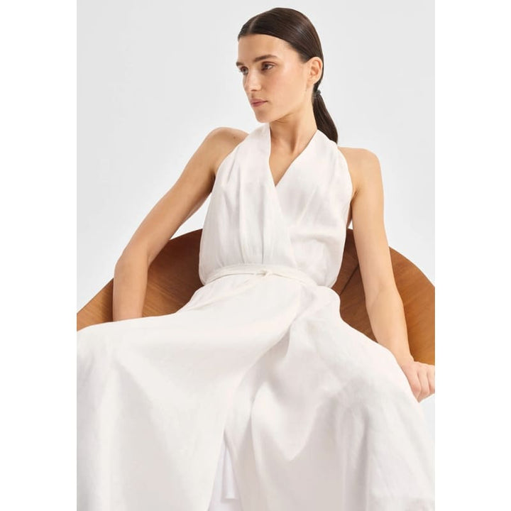 Ronnie Linen Halter Dress | White - Dress