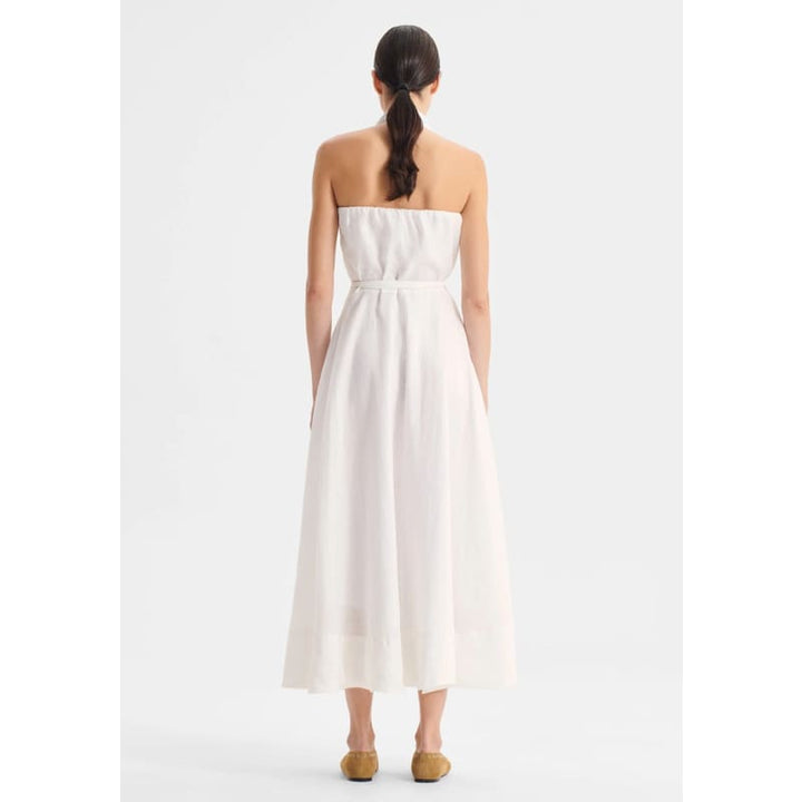 Ronnie Linen Halter Dress | White - Dress