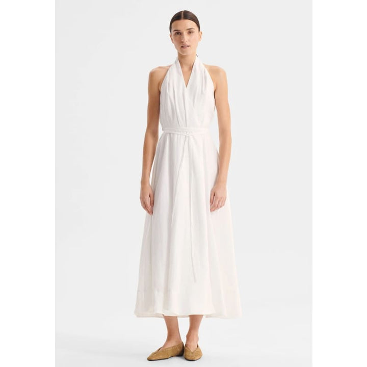 Ronnie Linen Halter Dress | White - Dress