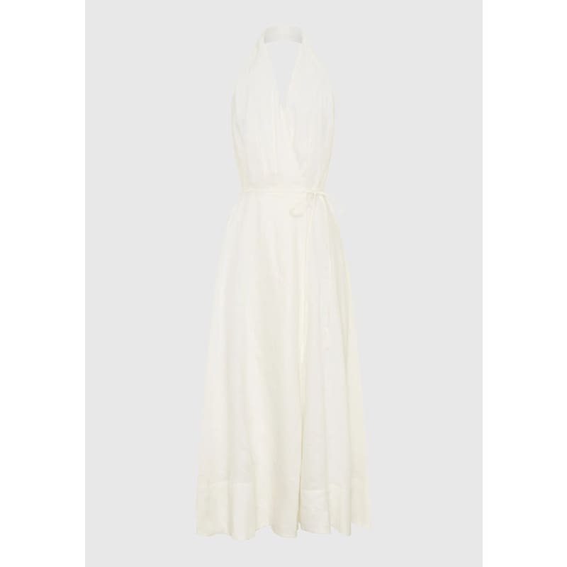 Ronnie Linen Halter Dress | White - Dress