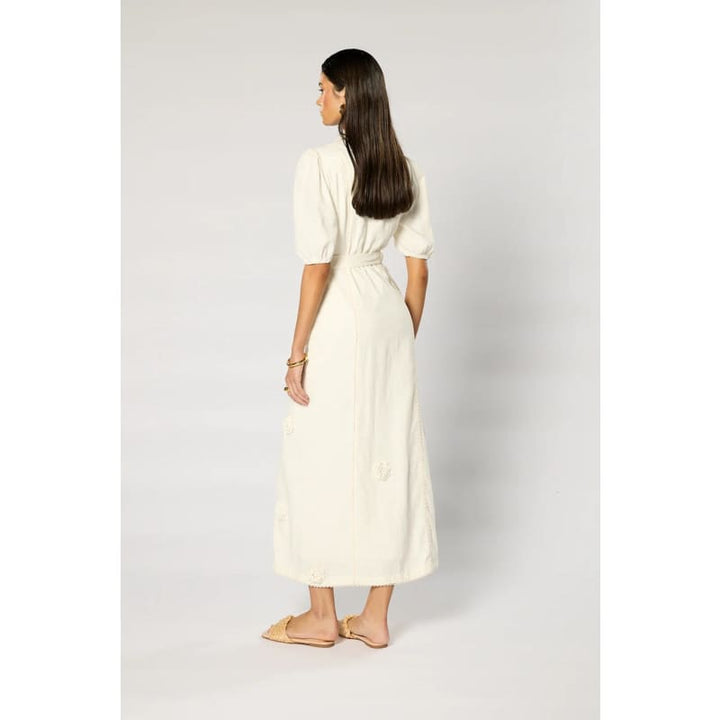 Rosalind Belted Midi Dress | White - Dress