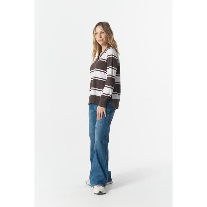 Ruby Club V Neck Sweater | Chocolate Torte C1852-58 - Tops