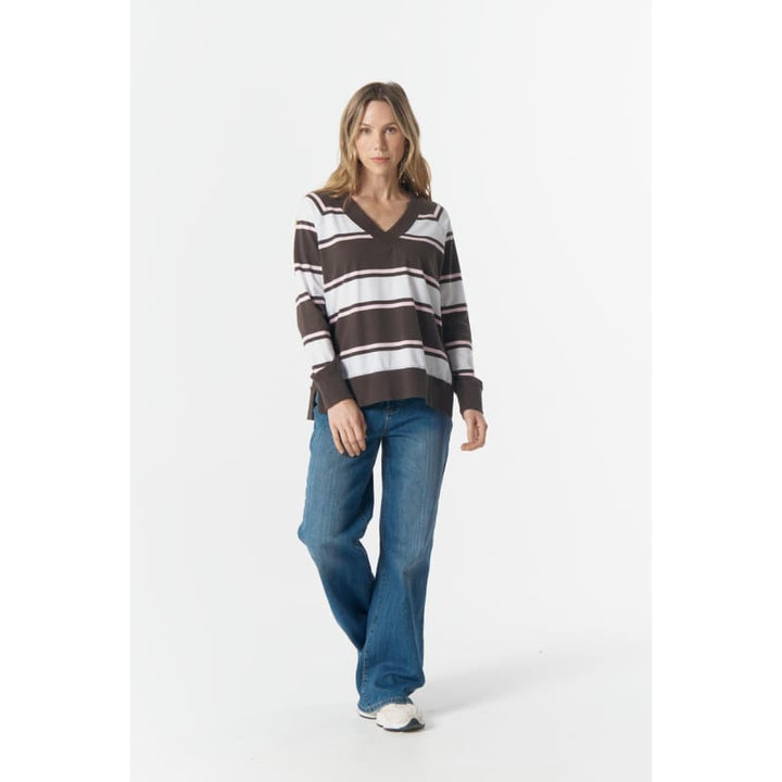 Ruby Club V Neck Sweater | Chocolate Torte C1852-58 - Tops