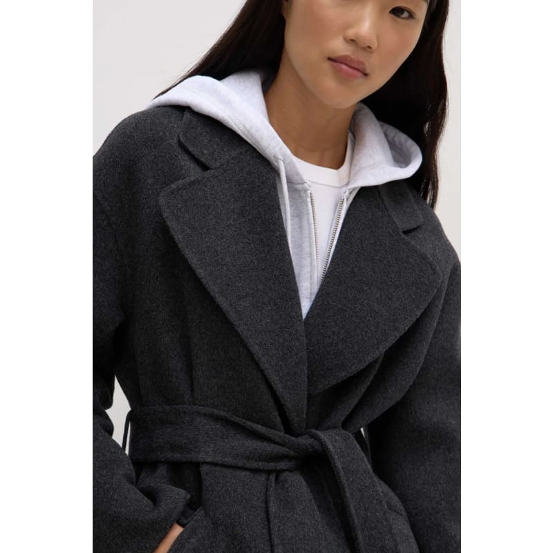 Sadie Single Breasted Wool Coat | Charcoal Marle - Jackets