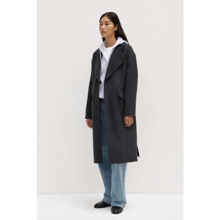 Sadie Single Breasted Wool Coat | Charcoal Marle - Jackets