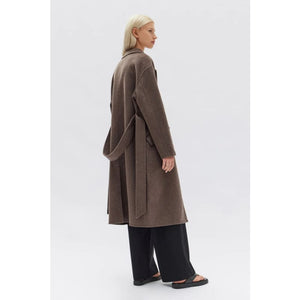 Sadie Single Breasted Wool Coat | Cocoa Marle - Jackets