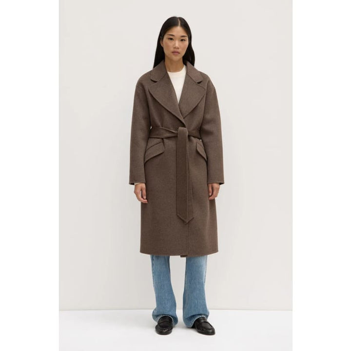 Sadie Single Breasted Wool Coat | Cocoa Marle - Jackets