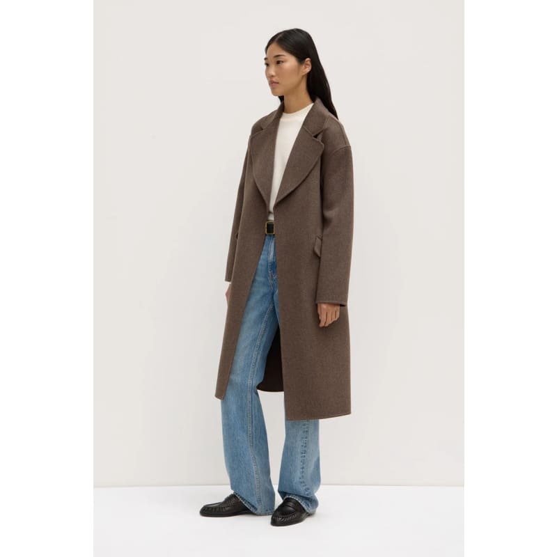 Sadie Single Breasted Wool Coat | Cocoa Marle - Jackets