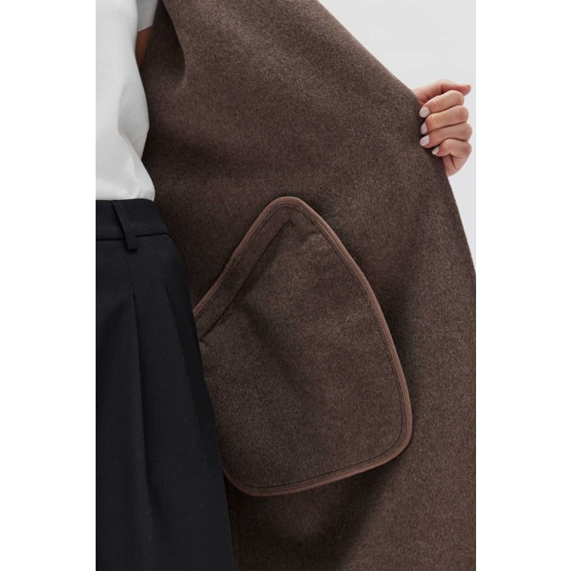 Sadie Single Breasted Wool Coat | Cocoa Marle - Jackets