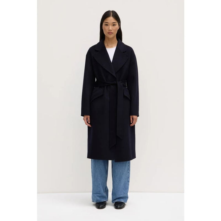 Sadie Single Breasted Wool Coat | Midnight - Jackets