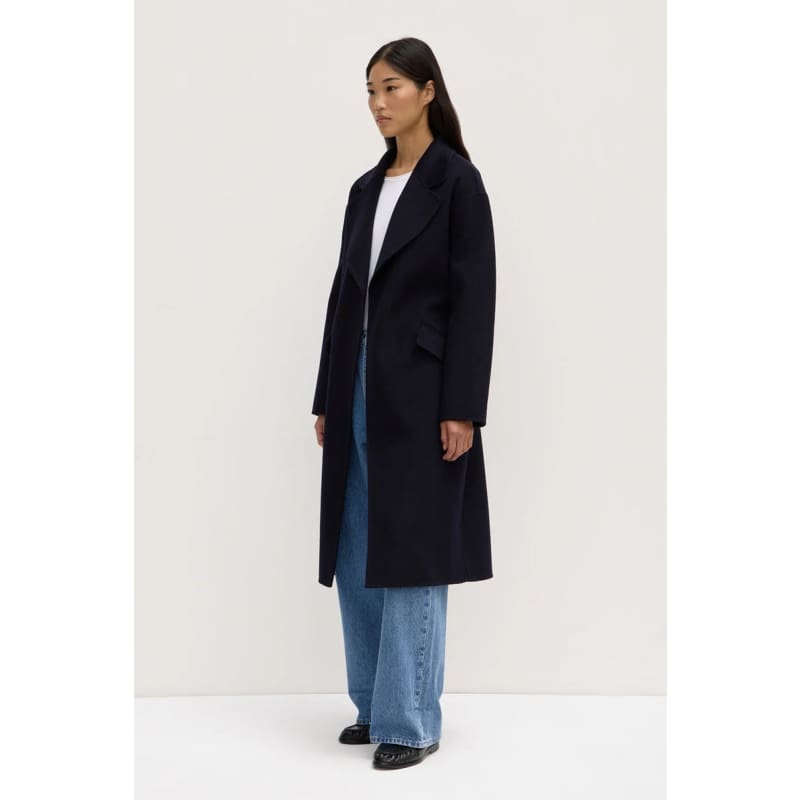 Sadie Single Breasted Wool Coat | Midnight - Jackets