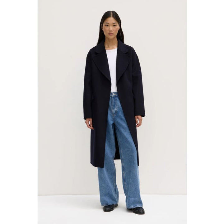 Sadie Single Breasted Wool Coat | Midnight - Jackets