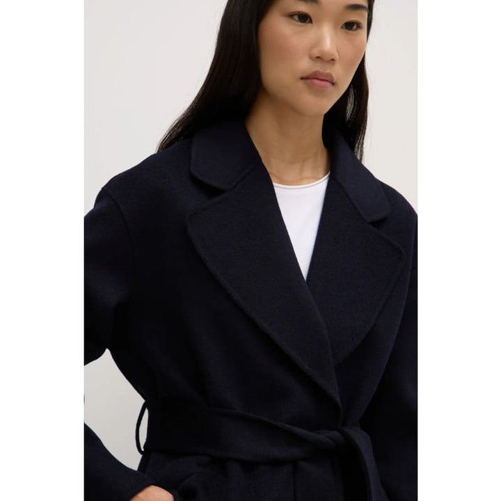 Sadie Single Breasted Wool Coat | Midnight - Jackets