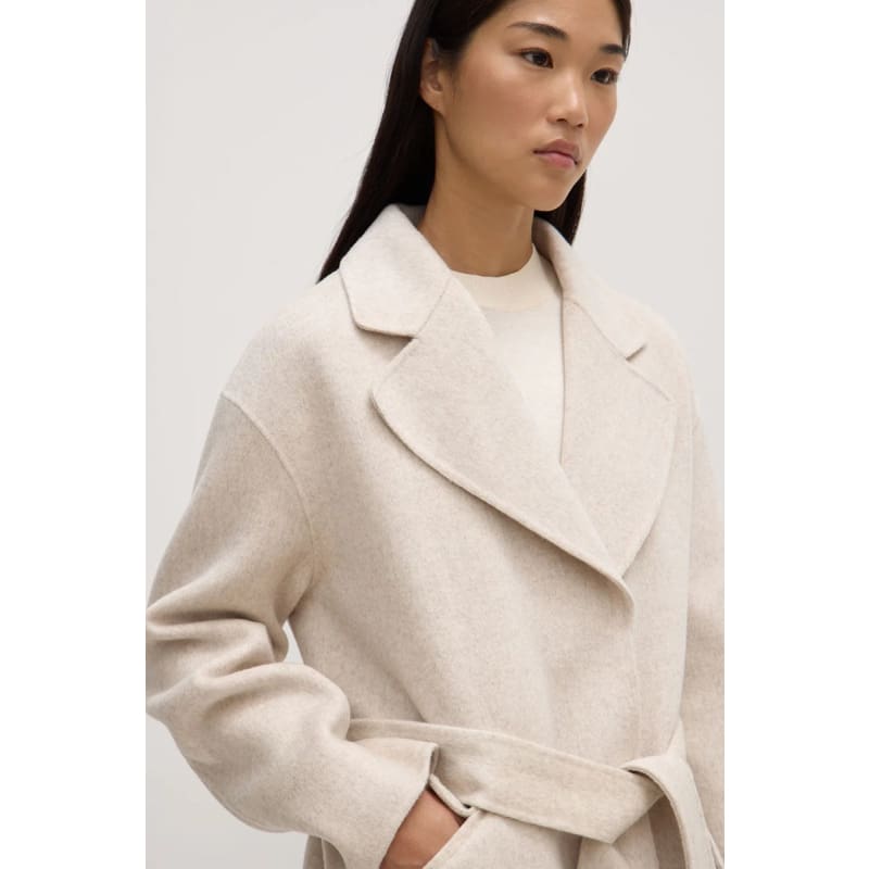 Sadie Single Breasted Wool Coat | Oat Marle - Jackets