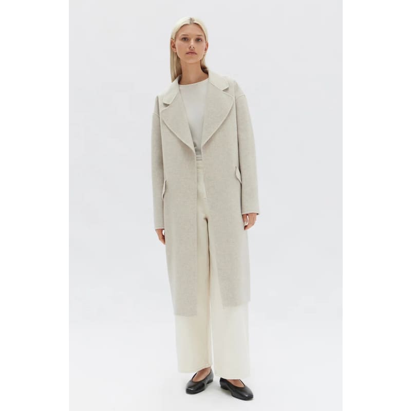 Sadie Single Breasted Wool Coat | Oat Marle - Jackets