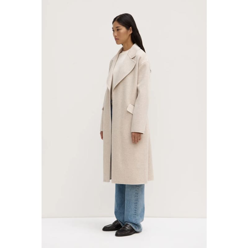 Sadie Single Breasted Wool Coat | Oat Marle - Jackets