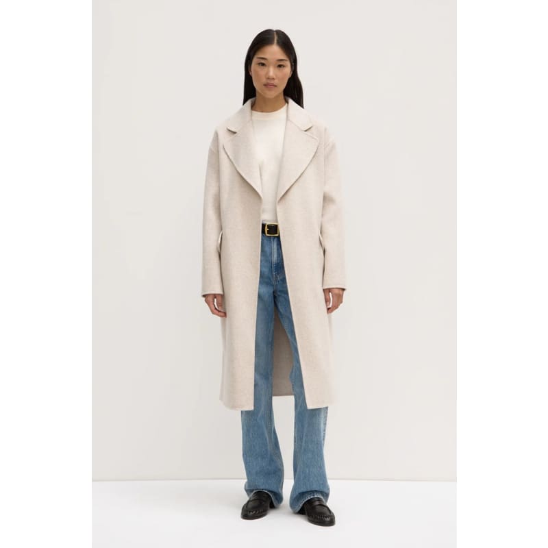 Sadie Single Breasted Wool Coat | Oat Marle - Jackets