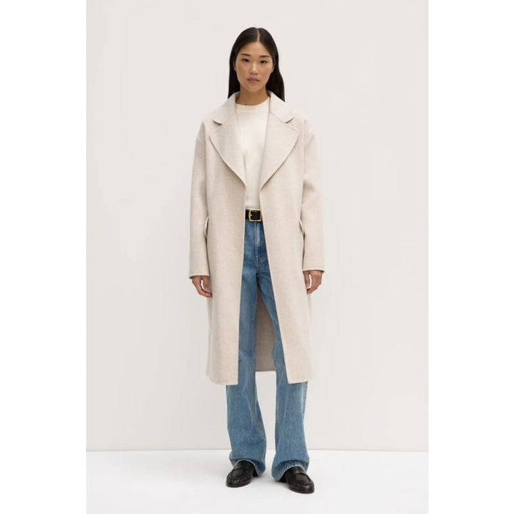 Sadie Single Breasted Wool Coat | Oat Marle - Jackets