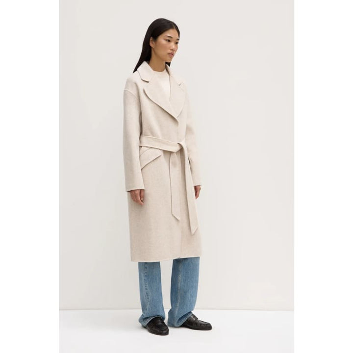 Sadie Single Breasted Wool Coat | Oat Marle - Jackets