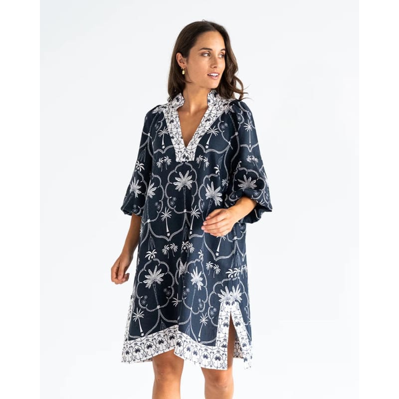 Salvador Kaftan | Navy Palm - Dress