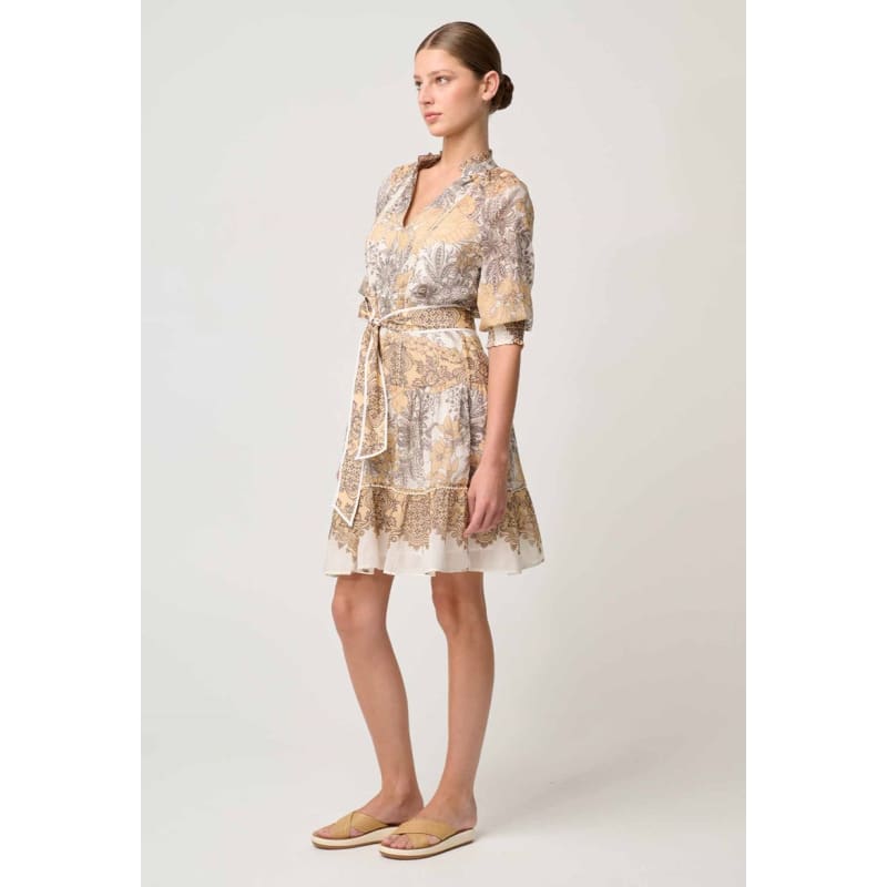 Sanibel Lace Trim Cotton Silk Dress | Golden Mallow - Dress