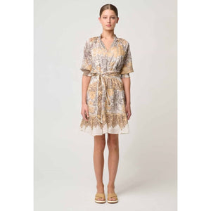 Sanibel Lace Trim Cotton Silk Dress | Golden Mallow - Dress