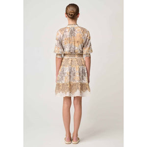 Sanibel Lace Trim Cotton Silk Dress | Golden Mallow - Dress