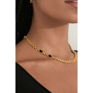 Santiago Choker Necklace Gold/Black - Accessories