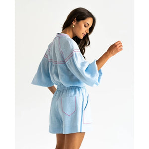 Sardinia Blouse | Sky - Tops