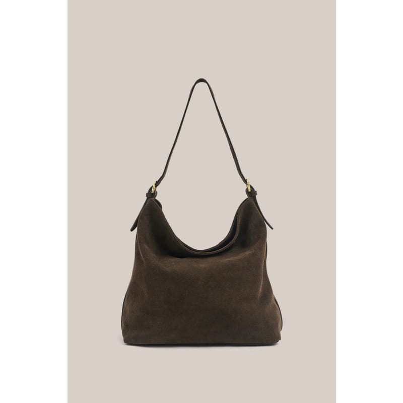 Savannah Dark Chocolate Suede Hobo Bag - Accessories