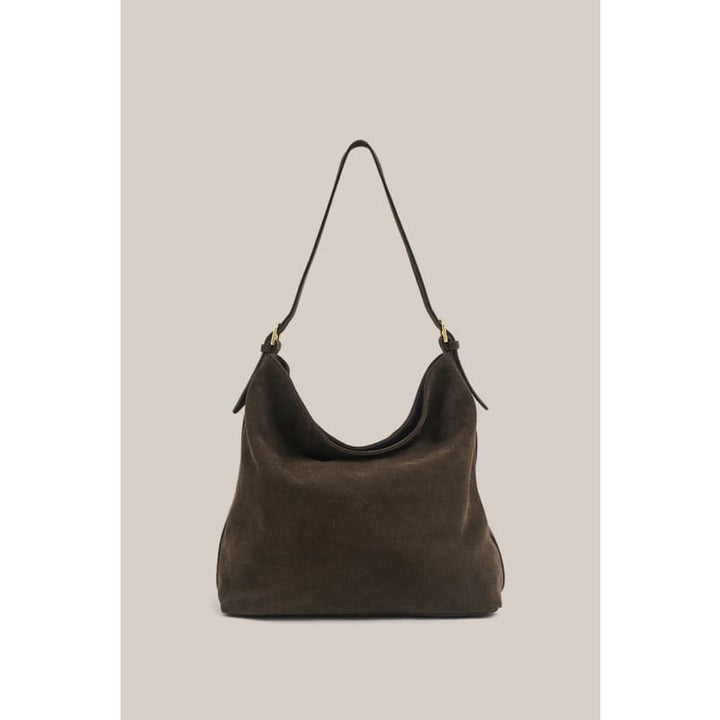 Savannah Dark Chocolate Suede Hobo Bag - Accessories