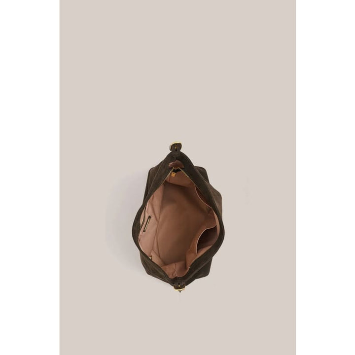 Savannah Dark Chocolate Suede Hobo Bag - Accessories