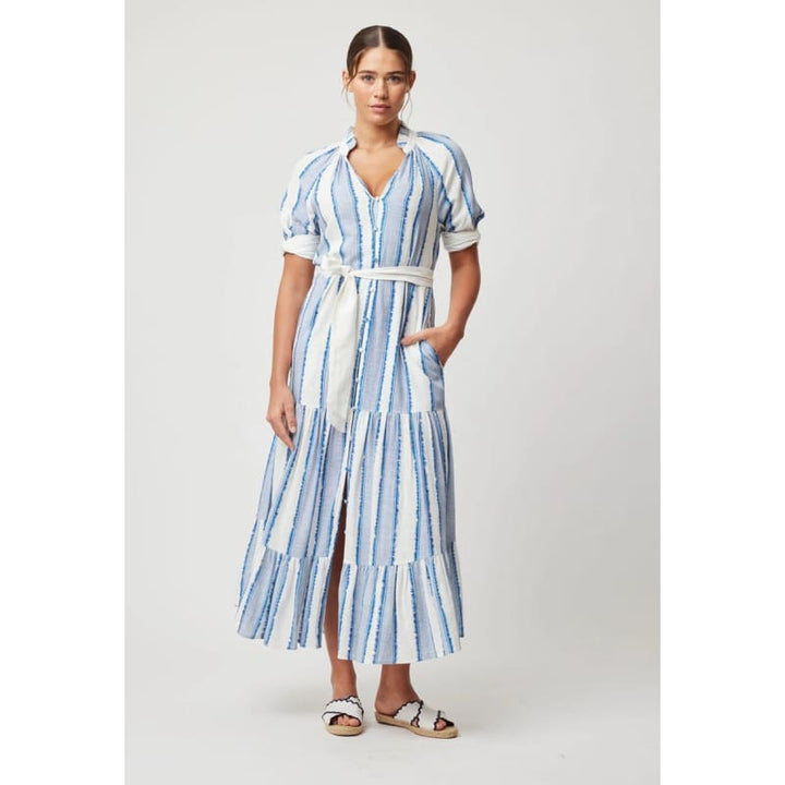 Scala Linen Viscose Maxi Dress | Sorrento Stripe - Dress