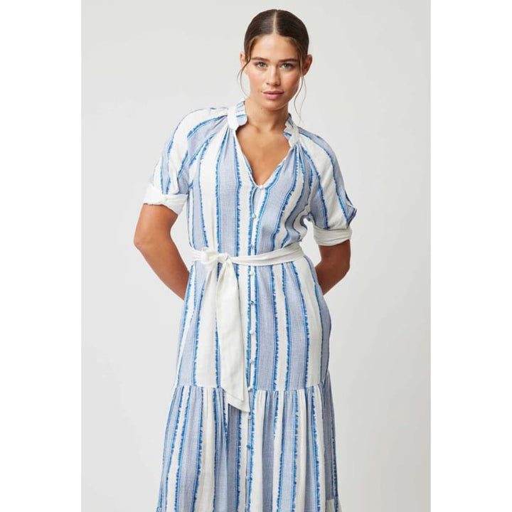 Scala Linen Viscose Maxi Dress | Sorrento Stripe - Dress