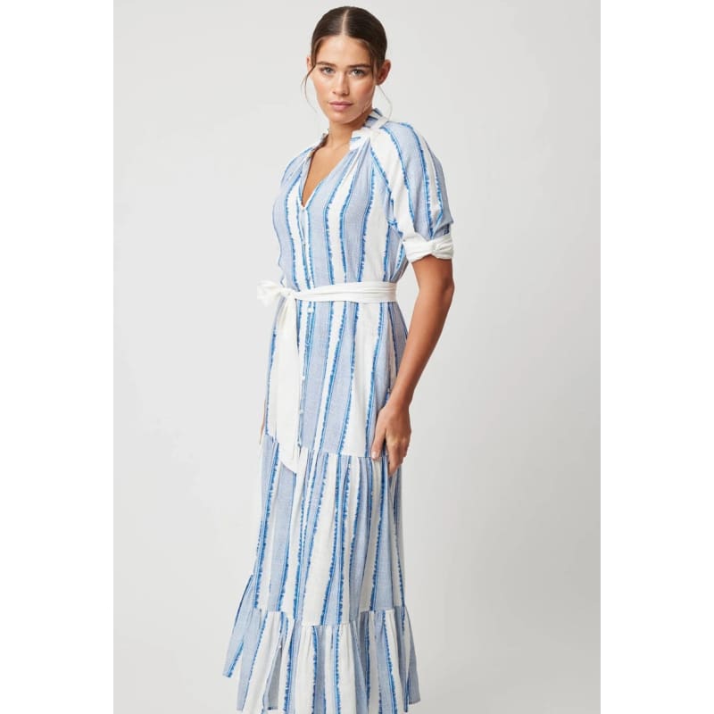 Scala Linen Viscose Maxi Dress | Sorrento Stripe - Dress