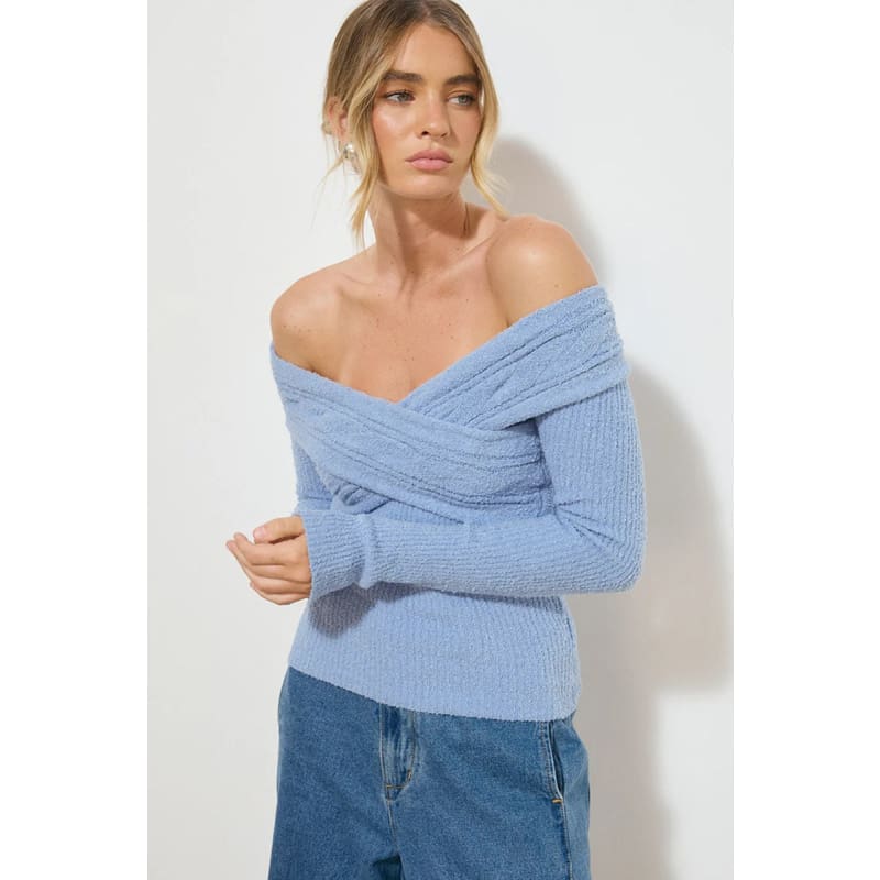 Sculpural Knit Top | Cerulean - Knitwear