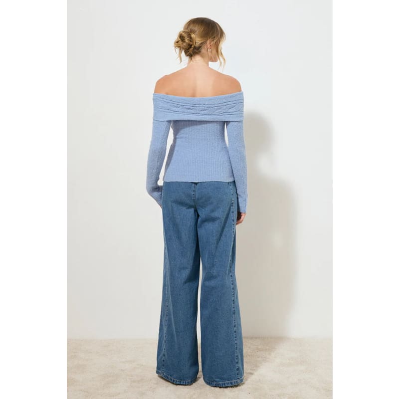 Sculpural Knit Top | Cerulean - Knitwear