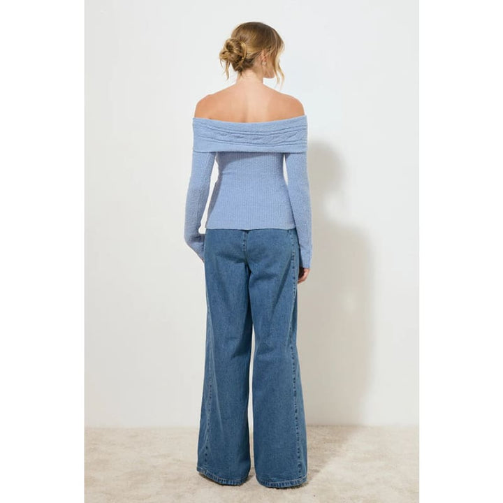 Sculpural Knit Top | Cerulean - Knitwear