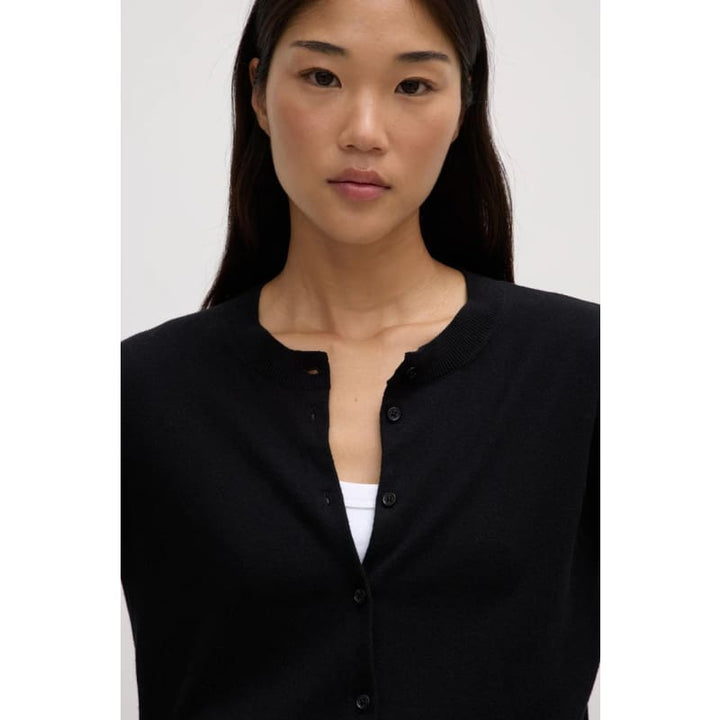 Semra Cotton Cashmere Cardigan | Black - Tops