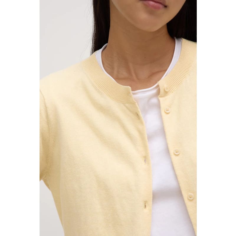 Semra Cotton Cashmere Cardigan | Chamomile - Tops