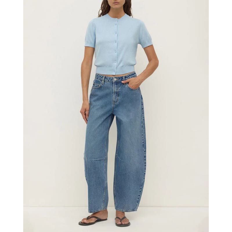 Semra Cotton Cashmere Short Sleeve Cardigan | Salt - Knitwear