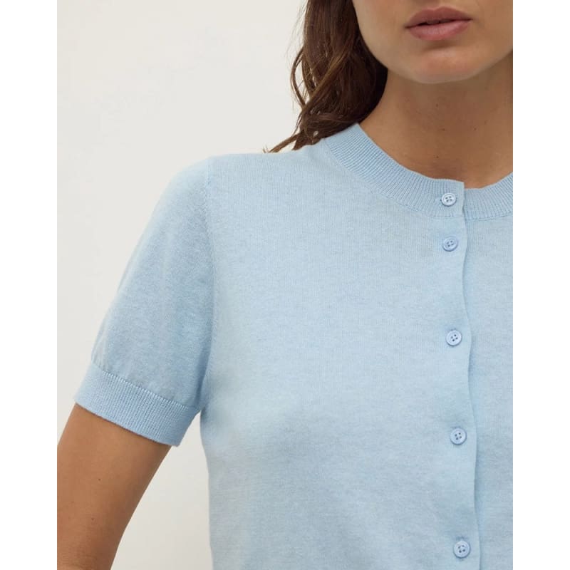 Semra Cotton Cashmere Short Sleeve Cardigan | Salt - Knitwear
