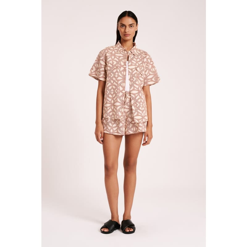 Shani Linen Shirt | Saville Print - Tops