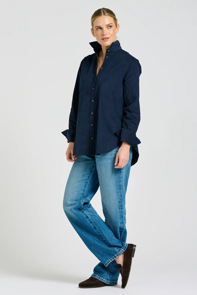 The Elodie Relaxed Shirt | French Navy Pincord